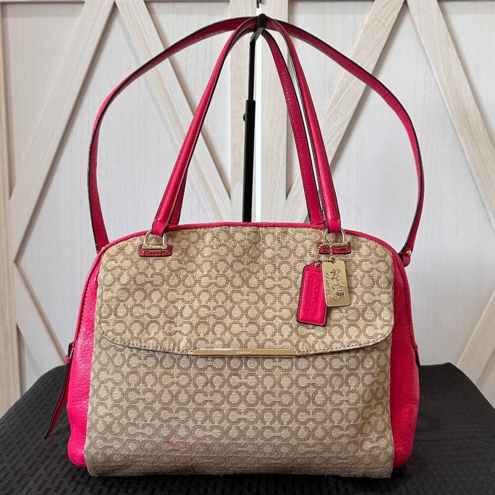 Coach Madison OP Art Needlepoint Georgie Satchel #30098